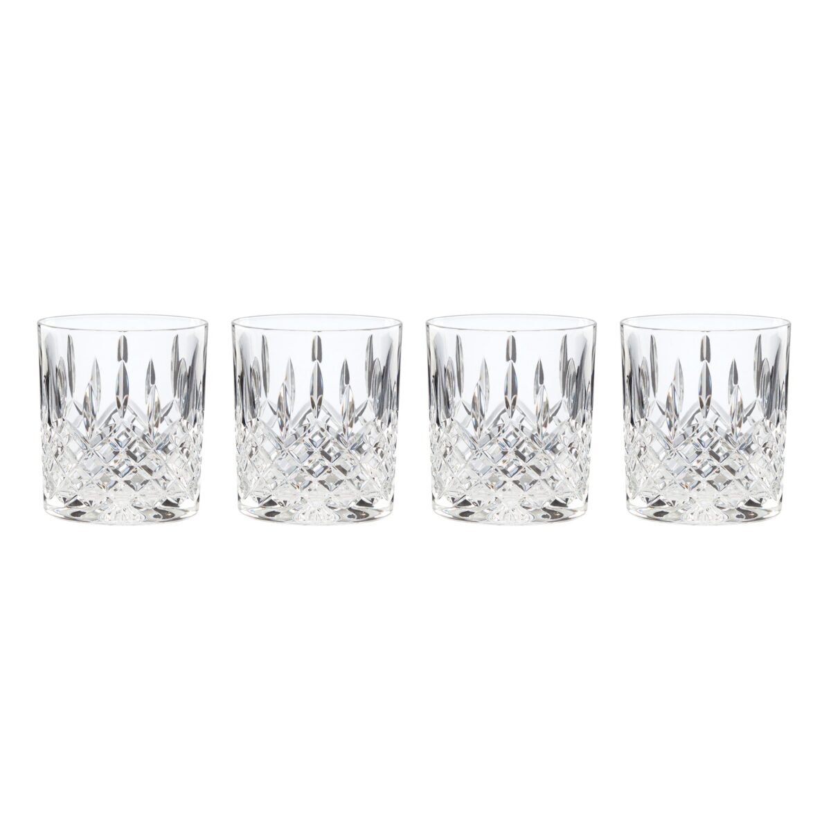 European Crystal Diamond-Cut Double Old Fashioned Glasses, Set of 4