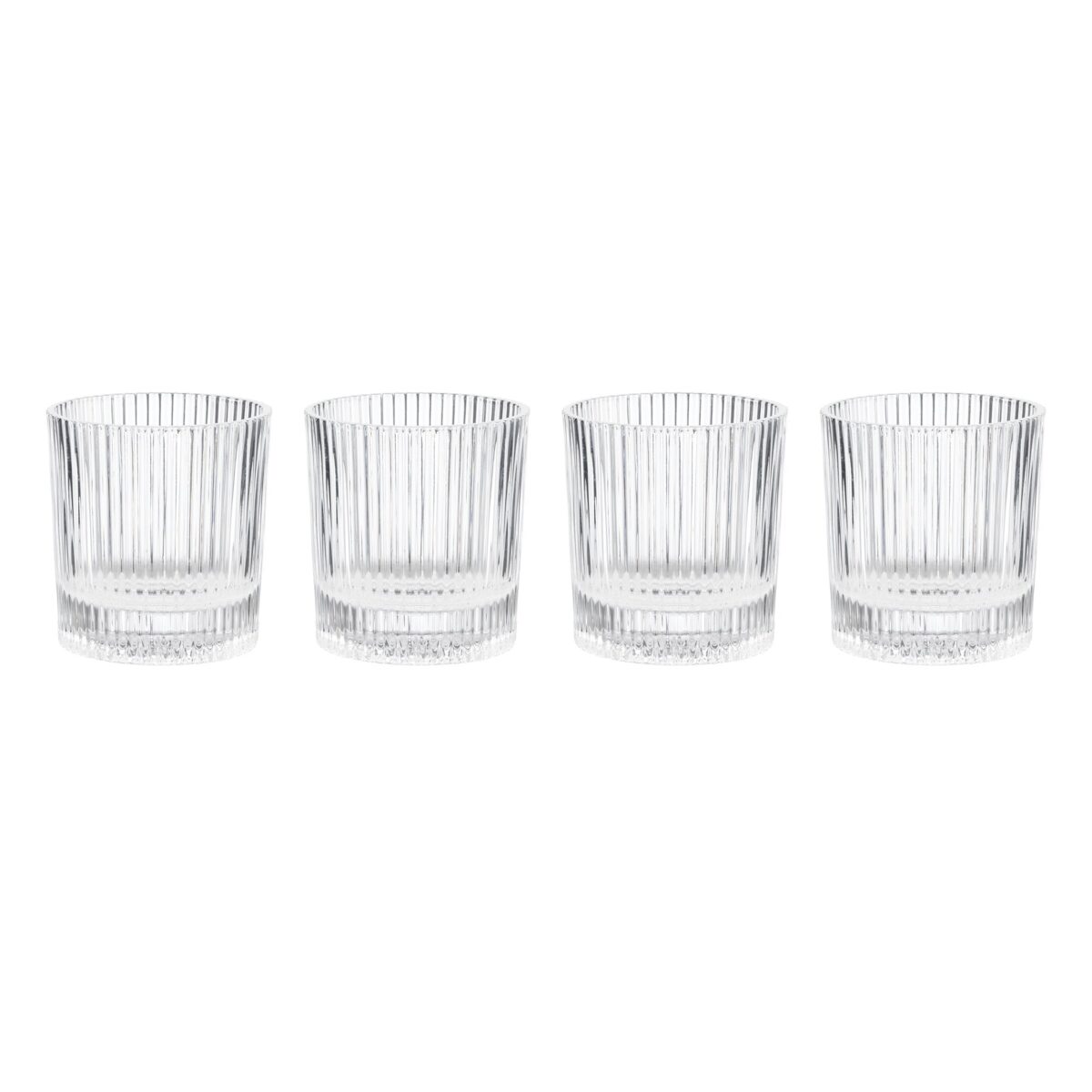 Cut Glass Double Old Fashioned Glasses, Set of 4