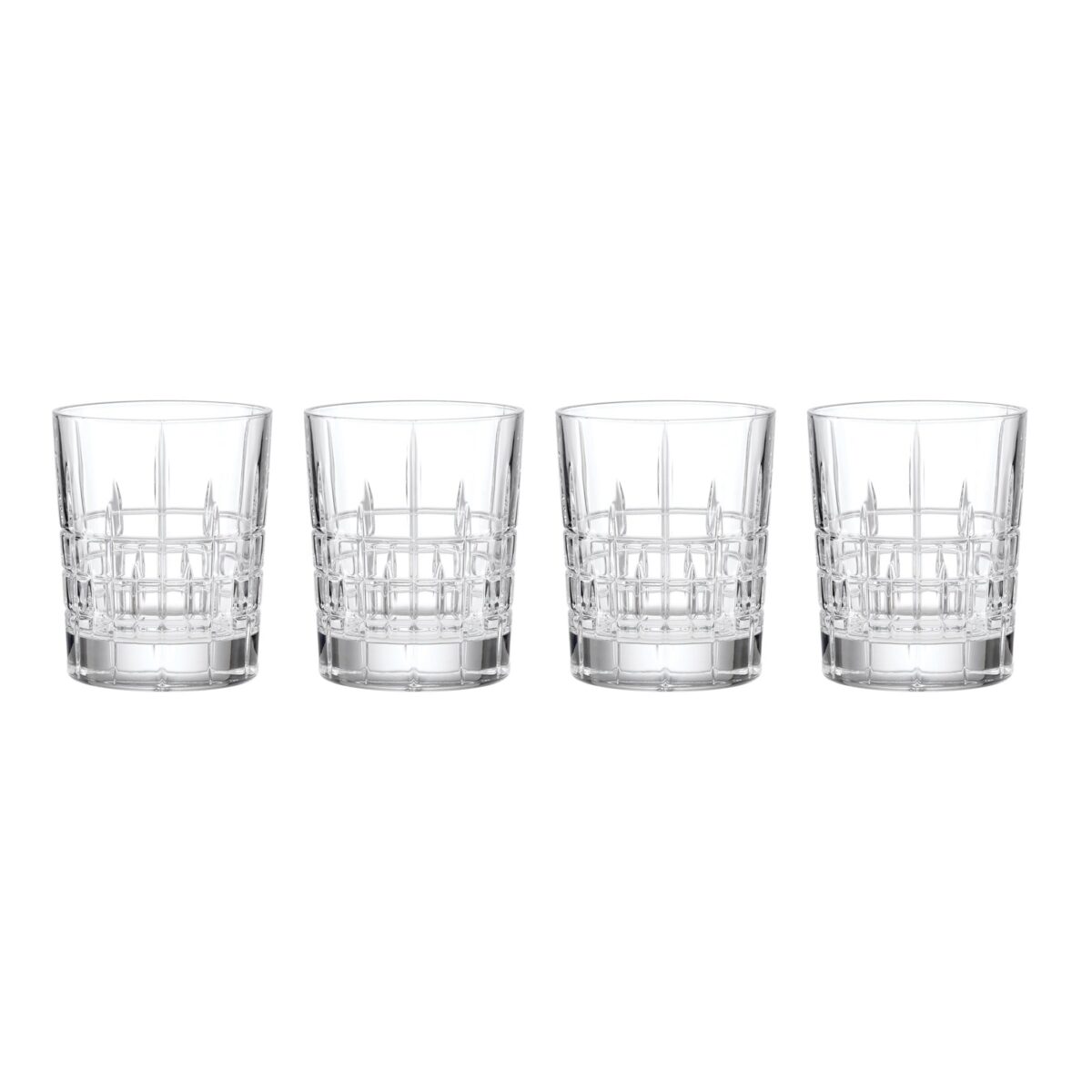 Crisscross Cut Double Old Fashioned Glasses, Set of 4