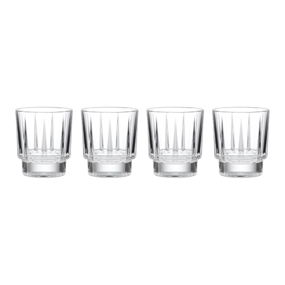 Faceted Crystal-Cut Double Old Fashioned Glasses, Set of 4