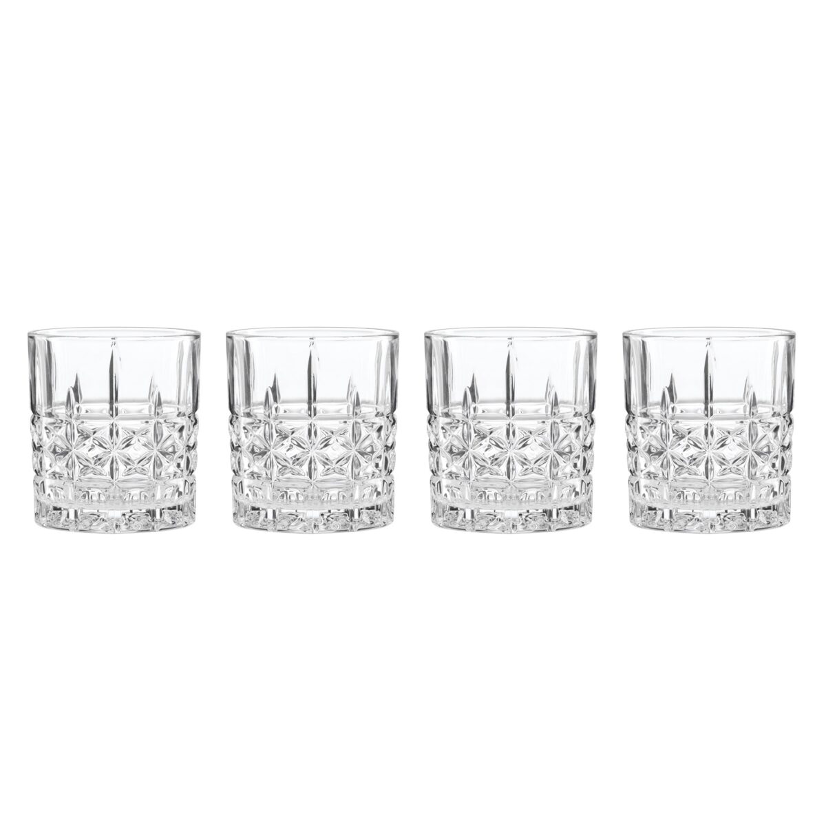 Starburst Cut Double Old Fashioned Glasses, Set of 4